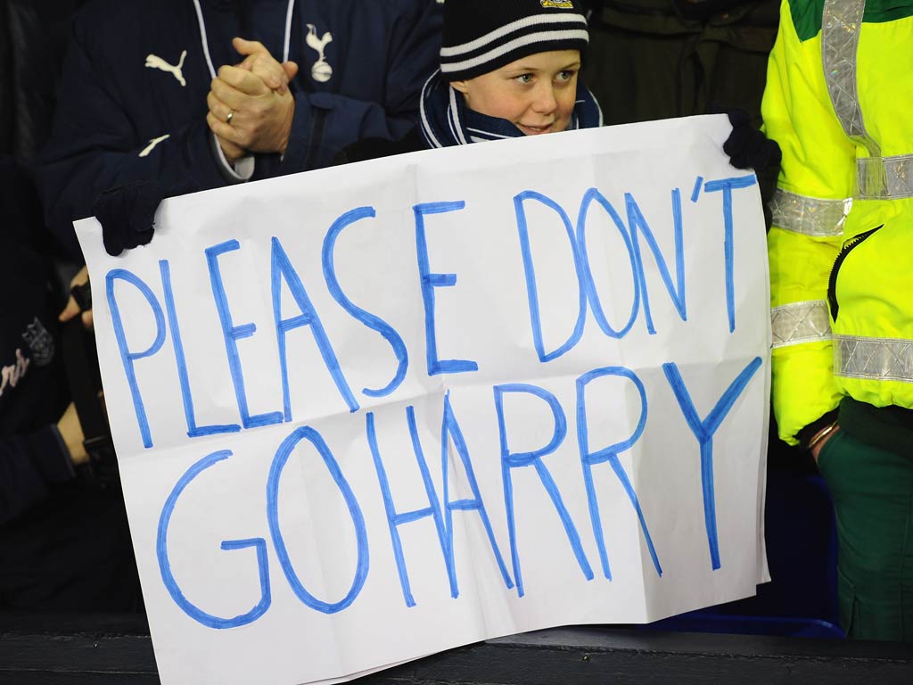 Tottenham fans are desperate to retain Redknapp