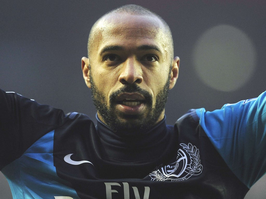 THIERRY HENRY: The striker will return to New
York after the game in Milan tomorrow