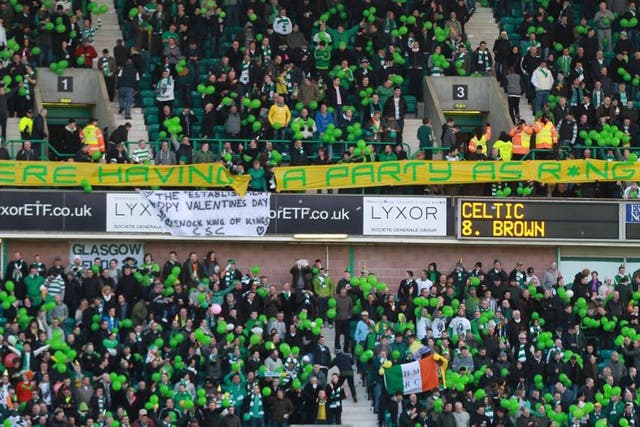 Rangers’ fate attracts the sympathy of Celtic
fans at Easter Road