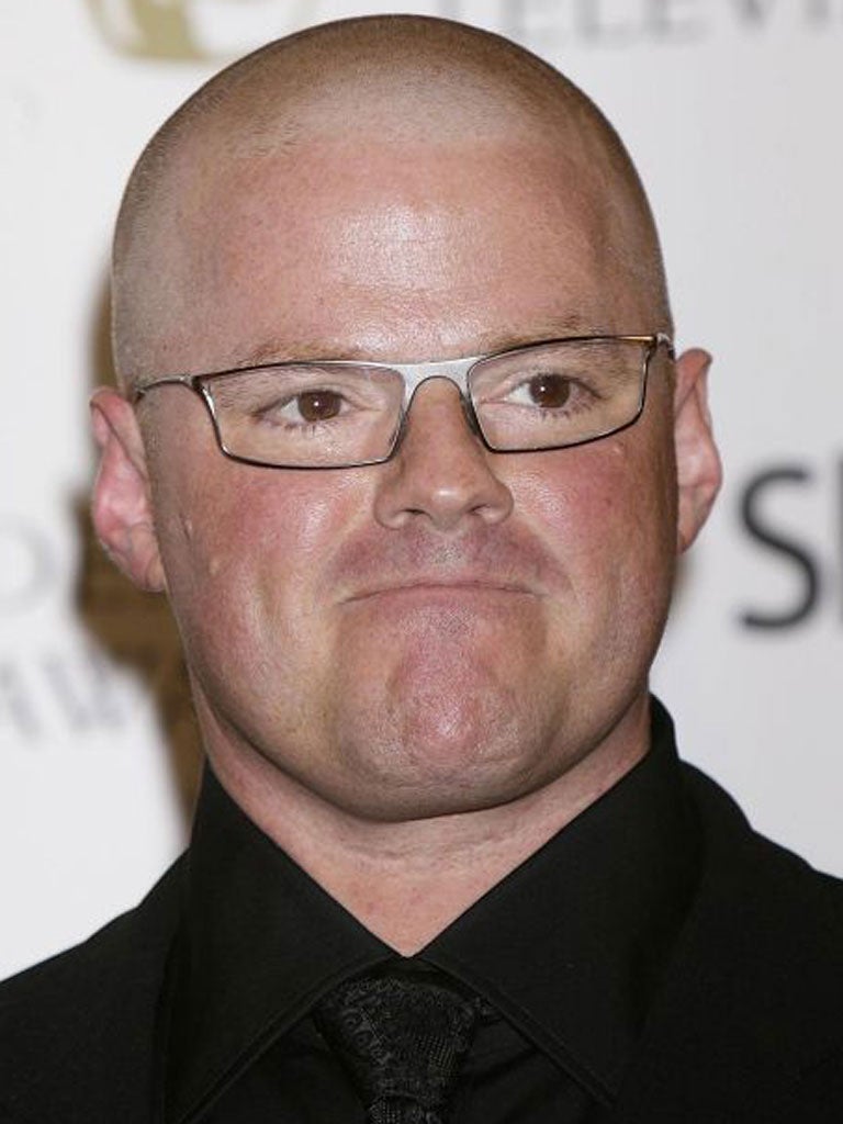 Heston Blumenthal is favourite to cook the ?200,000 burger made from 3,000 strips of
synthetic meat protein