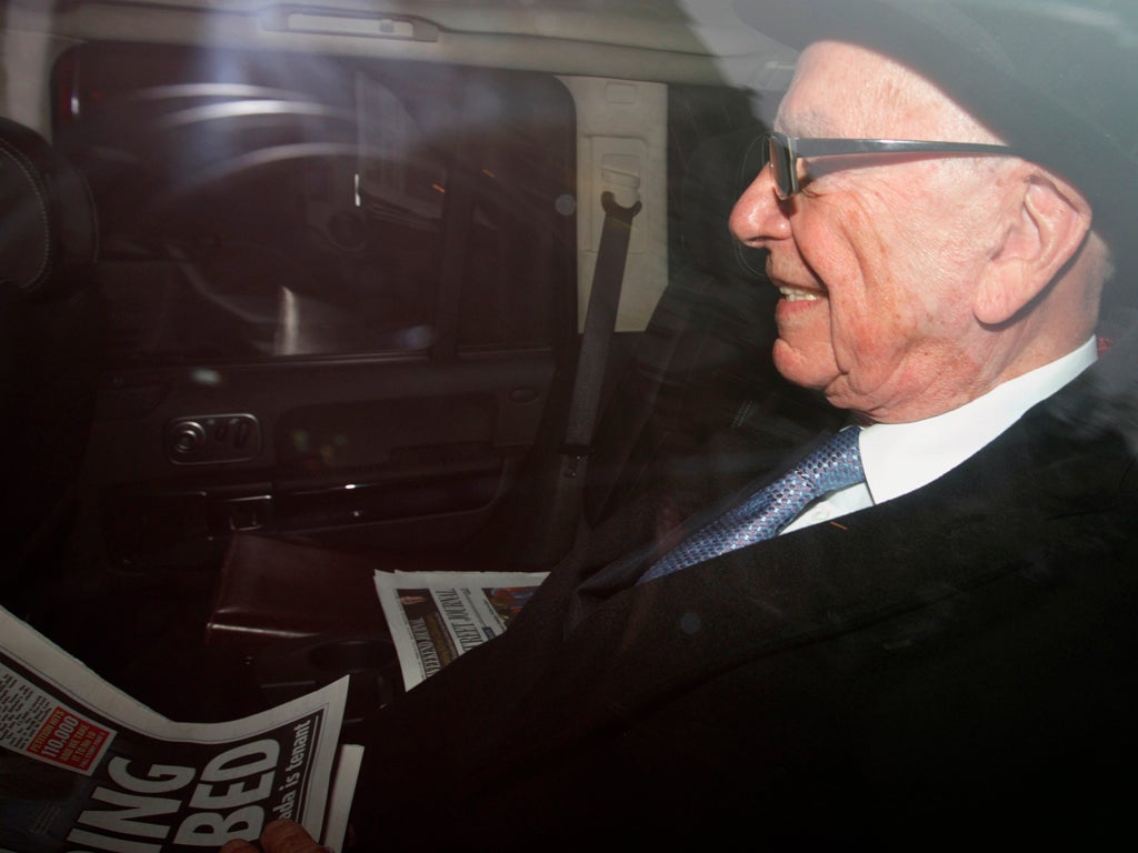 Mr Murdoch flew into London last week to reassure staff at The Sun following the arrest of five senior journalists over allegations of corrupt payments to public officials