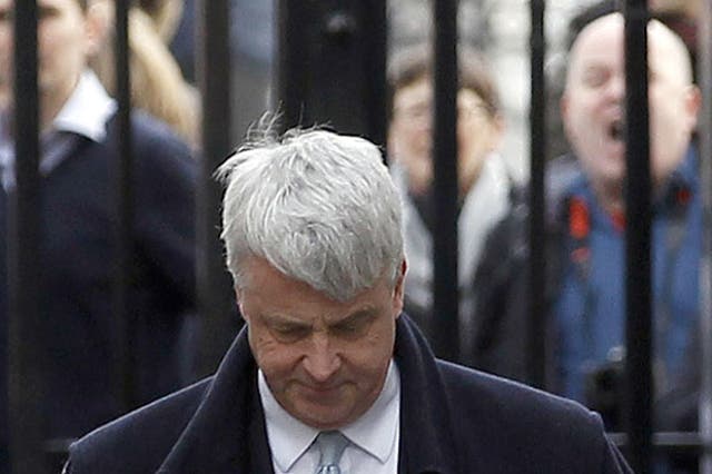 Andrew Lansley was confronted as he arrived at Downing Street by angry protesters