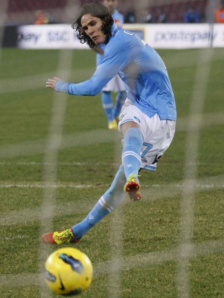 Striker Edinson Cavani – just the 55 goals in 77 games for Napoli