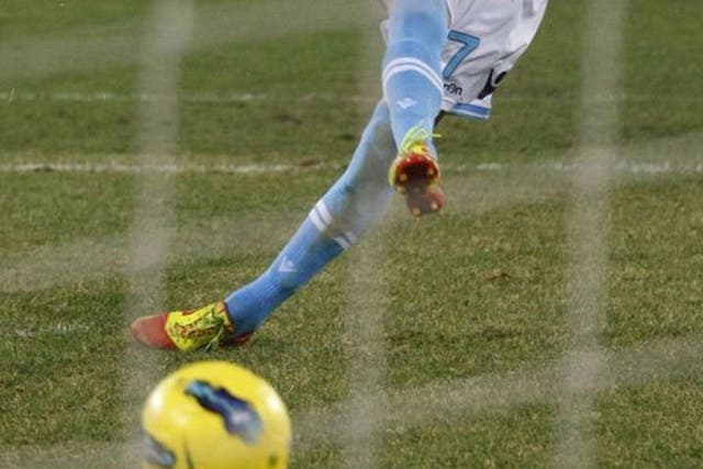 Striker Edinson Cavani – just the 55 goals in 77 games for Napoli