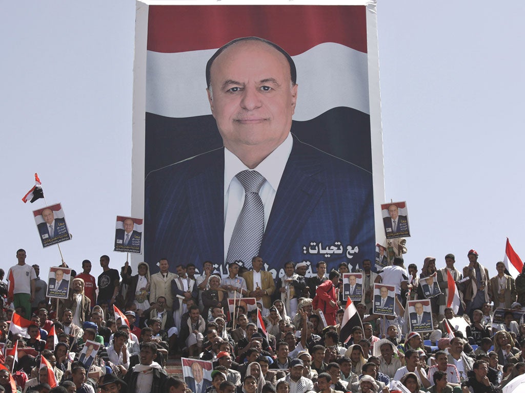 Abd Rabbu Mansour Hadi is unopposed in today’s poll