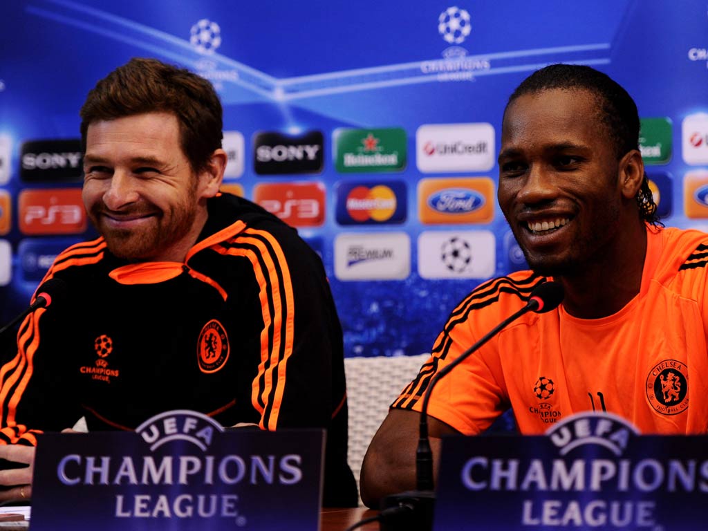Didier Drogba and Andre Villas-Boas are all smiles