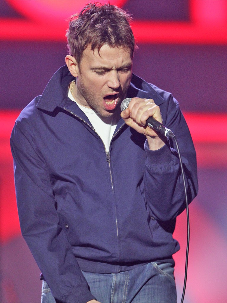 Damon Albarn, confirming that Blur will perform at Olympics closing ceremony, said, 'We're rowing in, going for gold, grabbing the baton, for the high jump'