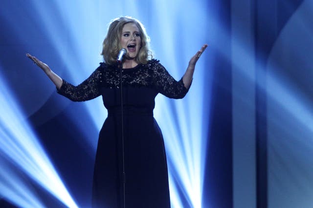 Adele performing at last night's Brit Awards