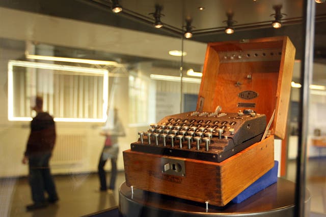 An Enigma machine at Bletchley Park