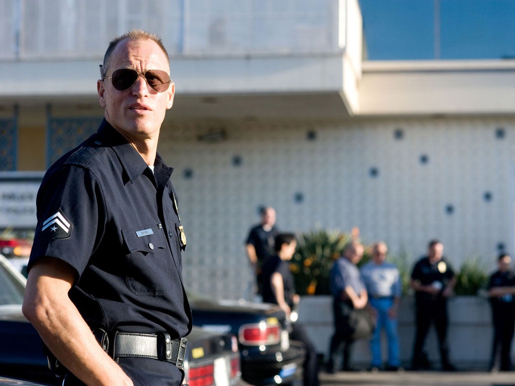 Woody Harrelson plays corrupt cop Dave 'Date Rape' Brown in 'Rampart'