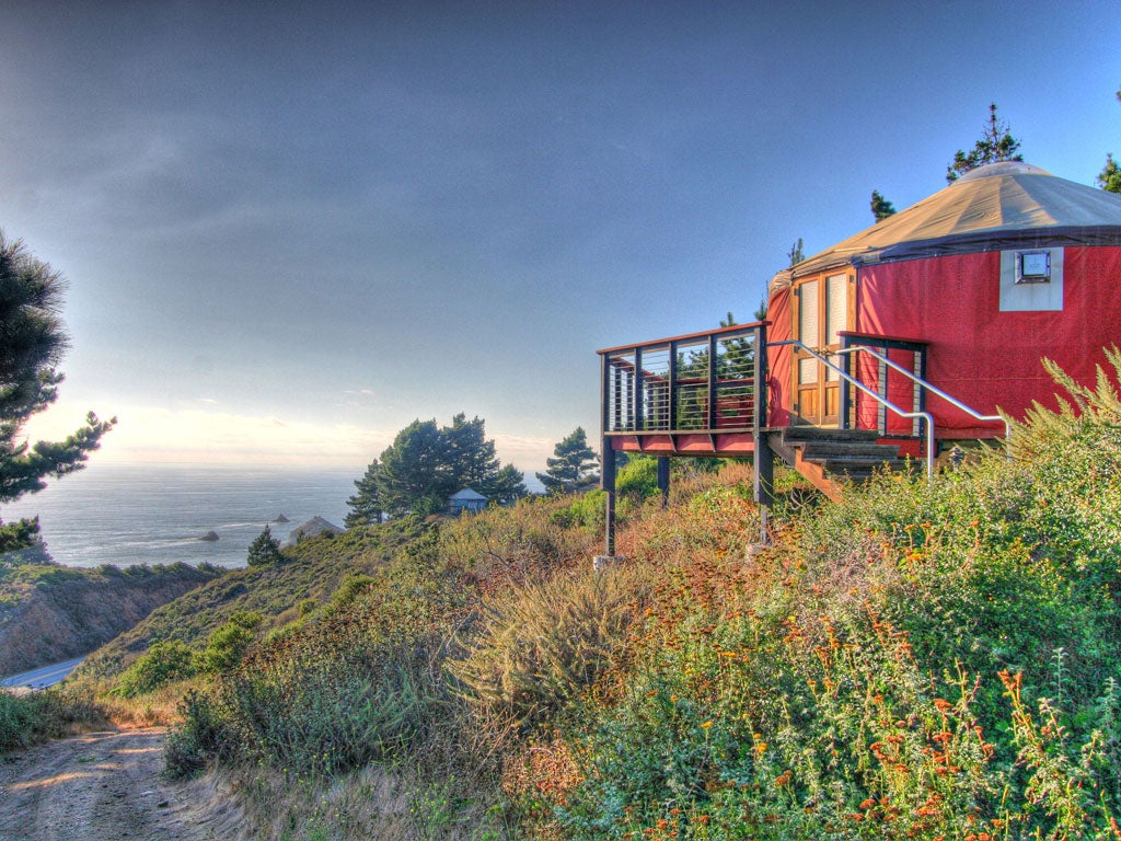 Treebones, Monterey

<p>This retreat sits halfway down the roving coastal road near Big Sur. It has a cluster of 16 yurts with queen-size beds and cosy patchwork spreads, sandwiched between the Pacific Ocean and the Saint Lucia mountains. Run by the Handy family, whose ethos is to "reuse and recycle", Treebones has a turbine-powered pool and hot tub, and a garden where guests can help to harvest the produce served in the Wild Coast restaurant.</p>

<p>Treebones, 71895 Highway 1, Big Sur, Monterey (001 805 927 2390; treebonesresort.com). Yurts start at $179 (£119), including breakfast.</p>