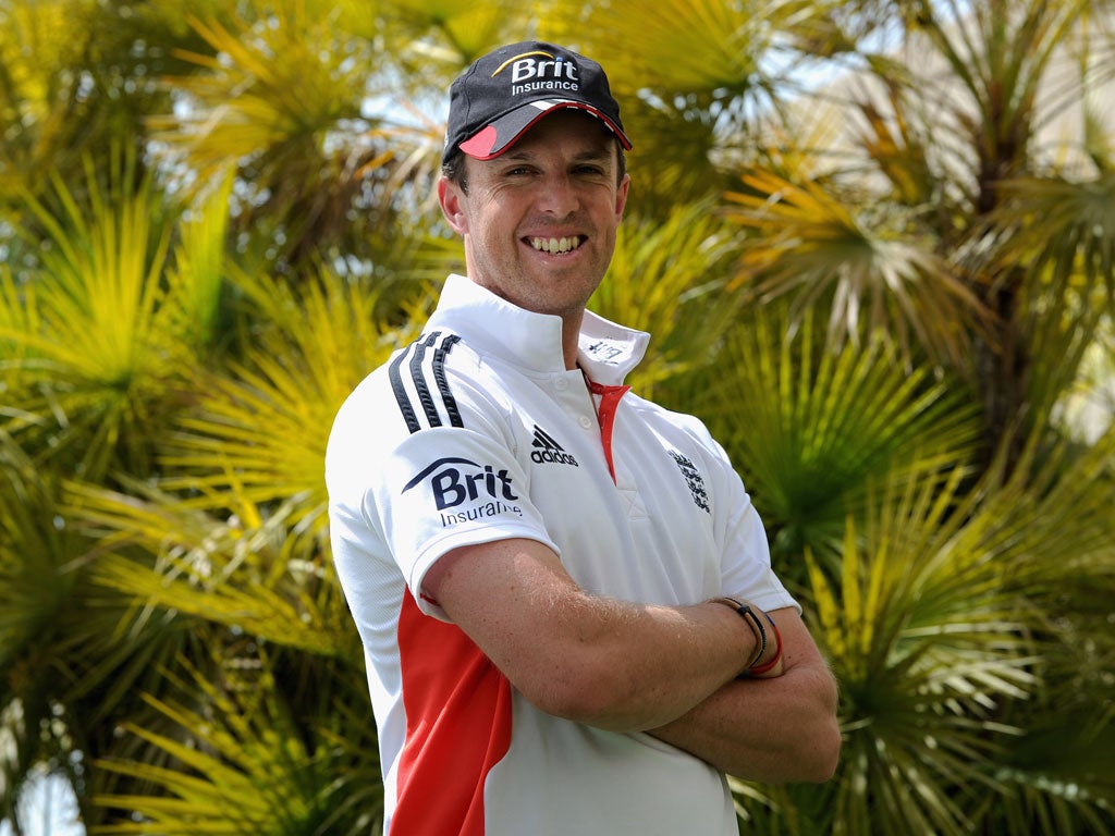 England spinner Graeme Swann relaxes in Dubai yesterday