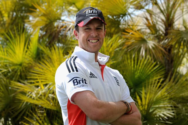 England spinner Graeme Swann relaxes in Dubai yesterday