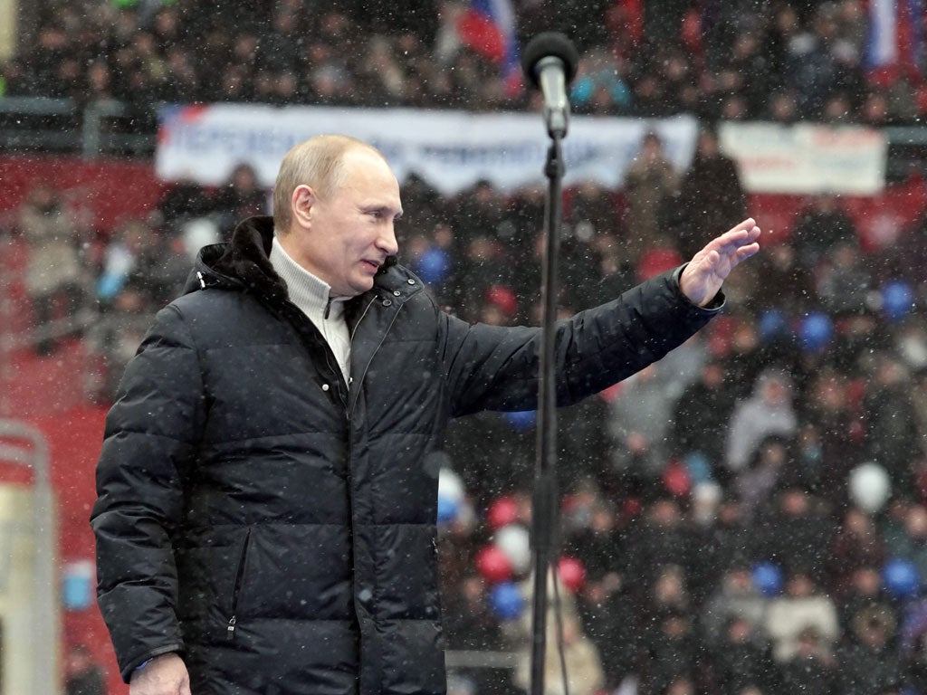 Opinion polls predict that Vladimir Putin will win the election easily