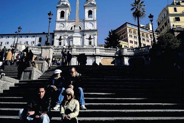 The Spanish steps in central Rome