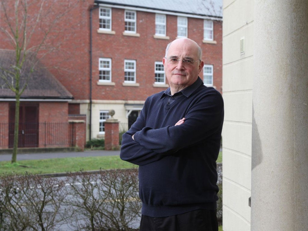 Peter Cleary runs the management company for his building, at his home in Swindon