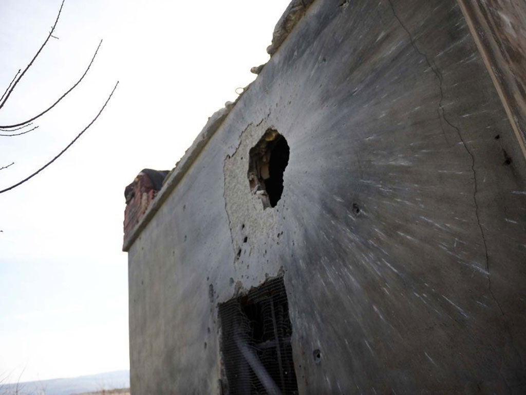 A house that activists say was hit by Syrian forces last week