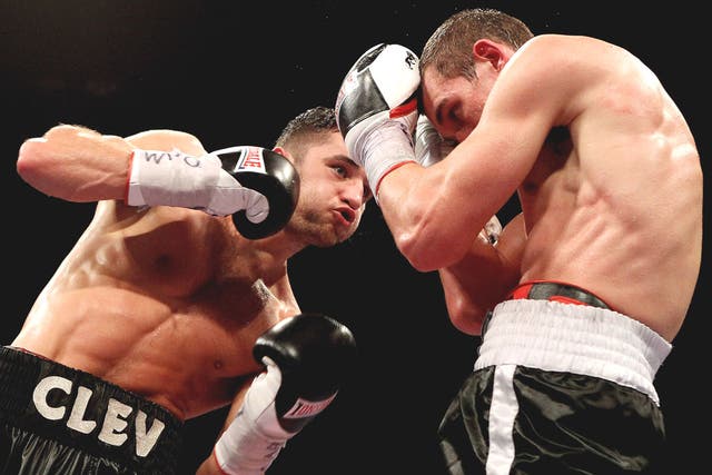 Nathan Cleverly (left) beat Tommy Karpency comfortably