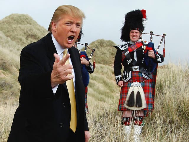 Donald Trump has shelved his golf resort until Scotland’s parliament rules on a planto build 11 turbines off the coast of the complex