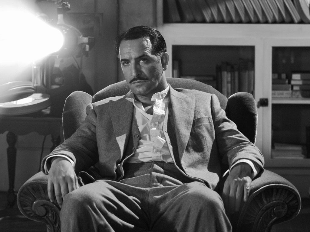 French actor Jean Dujardin in the role of George in a scene of the film 'The Artist'.