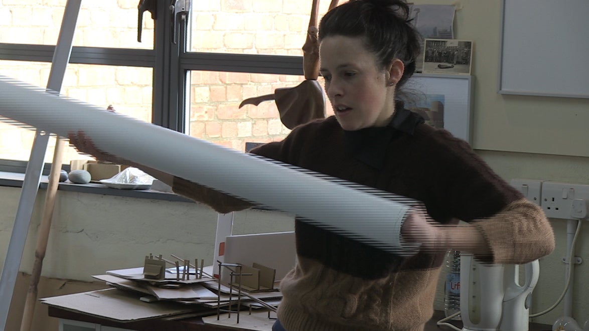 Anne Hardy in her studio