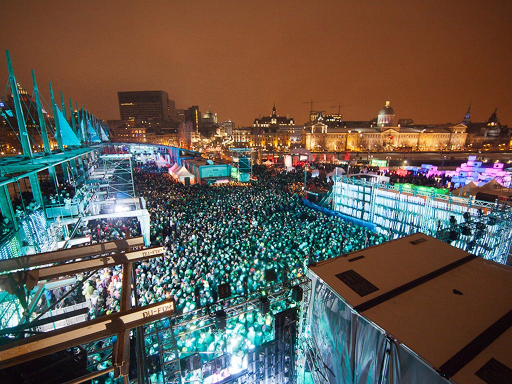 A brrrrrilliant line up: music-lovers try to keep warm at this year's Igloofest in Montreal