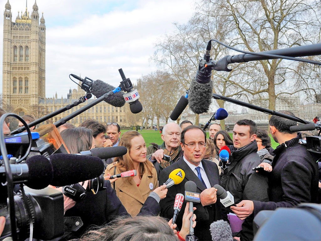 François Hollande's walkabout in London