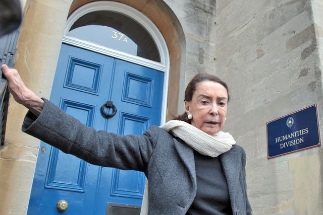 Mica Ertegun, pictured outside the Humanities Division house at Oxford University