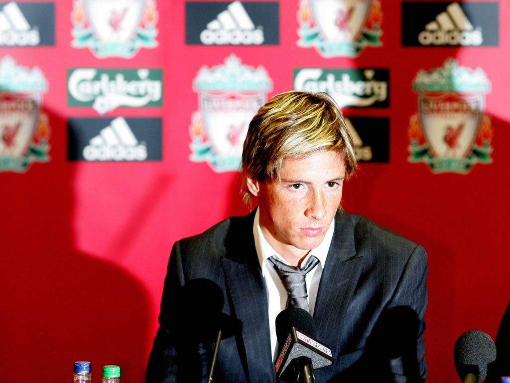 Torres pictured on joining Liverpool