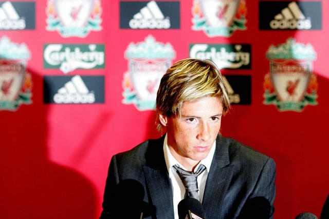 Torres pictured on joining Liverpool