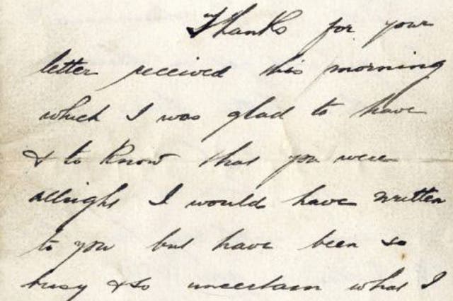 A page from a letter written by Chief Officer Henry Wilde while onboard the fateful ship