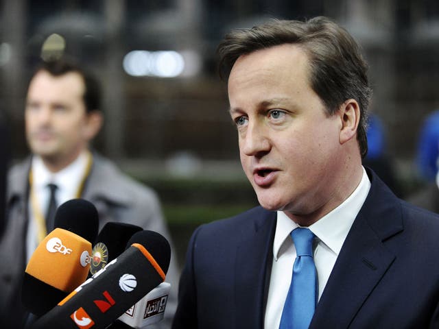 David Cameron at the European Union leaders summit in Brussels