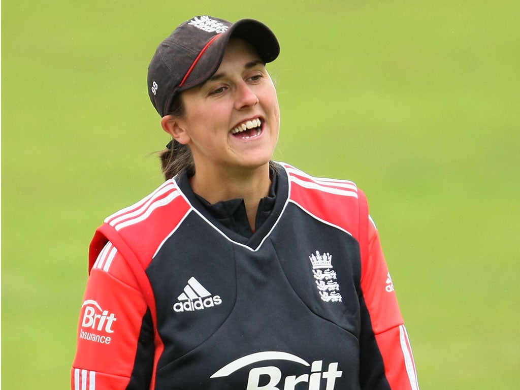 Jenny Gunn: The bowler took two wickets in helping England
win the first one-day international in New Zealand