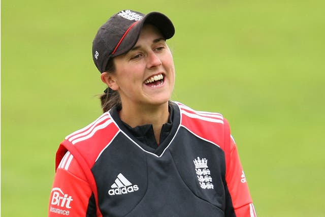 Jenny Gunn: The bowler took two wickets in helping England
win the first one-day international in New Zealand