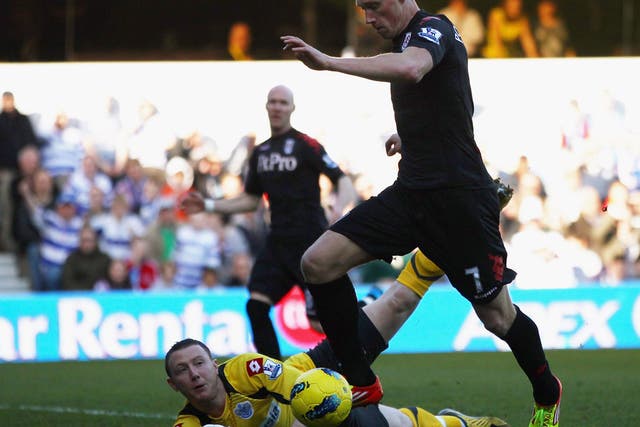 Pavel Pogrebnyak, pictured scoring for Fulham at QPR, has
made a bright start in the Premier League