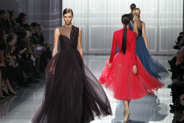 A creation by the British designer Bill Gaytten for Christian Dior during the fall/winter ready-to-wear collection in Paris