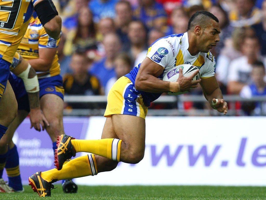 Ryan Atkins scored his 100th career try for Warrington at Odsal