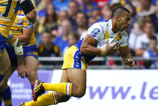 Ryan Atkins scored his 100th career try for Warrington at Odsal