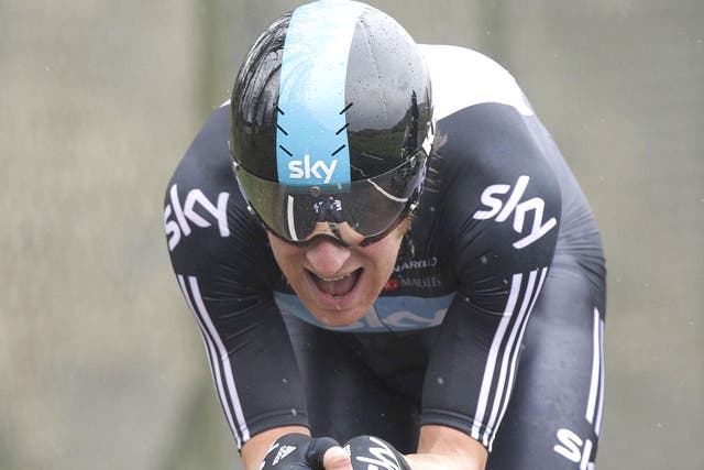 Bradley Wiggins rides to second place on the first stage of the Paris-Nice race