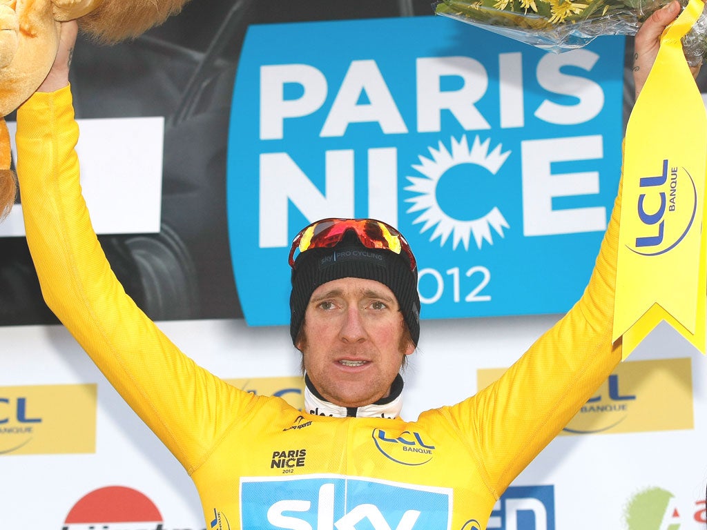The Team Sky rider, Bradley Wiggins, became Britain’s the Paris-Nice leader