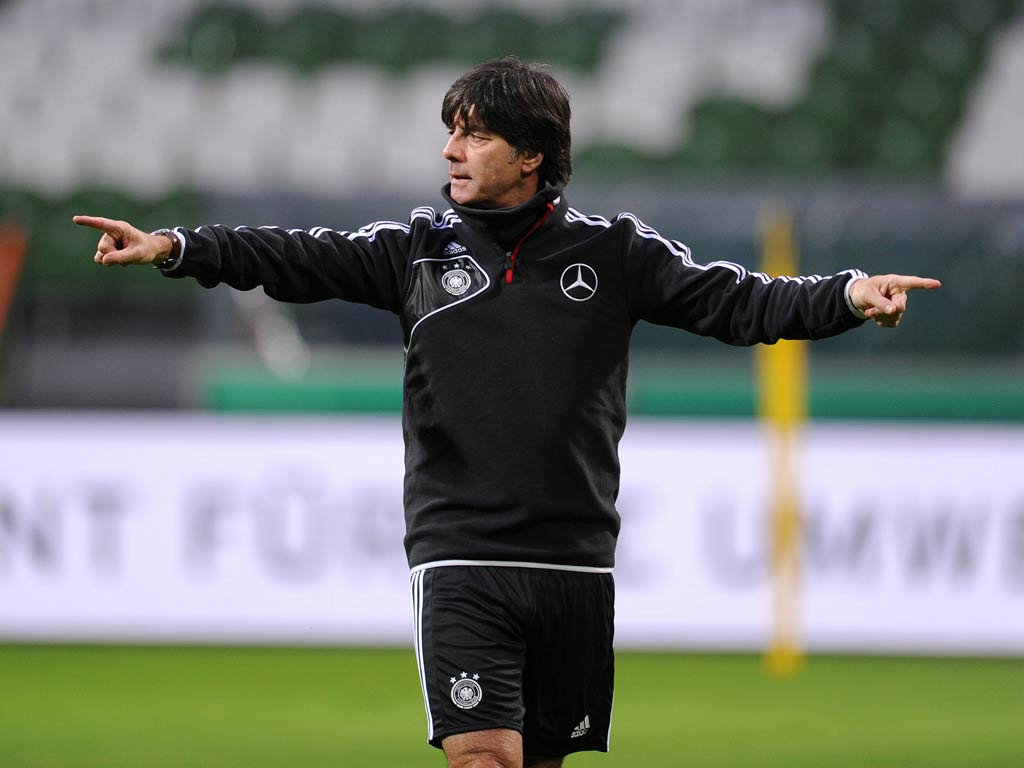 German coach Joachim Low takes training