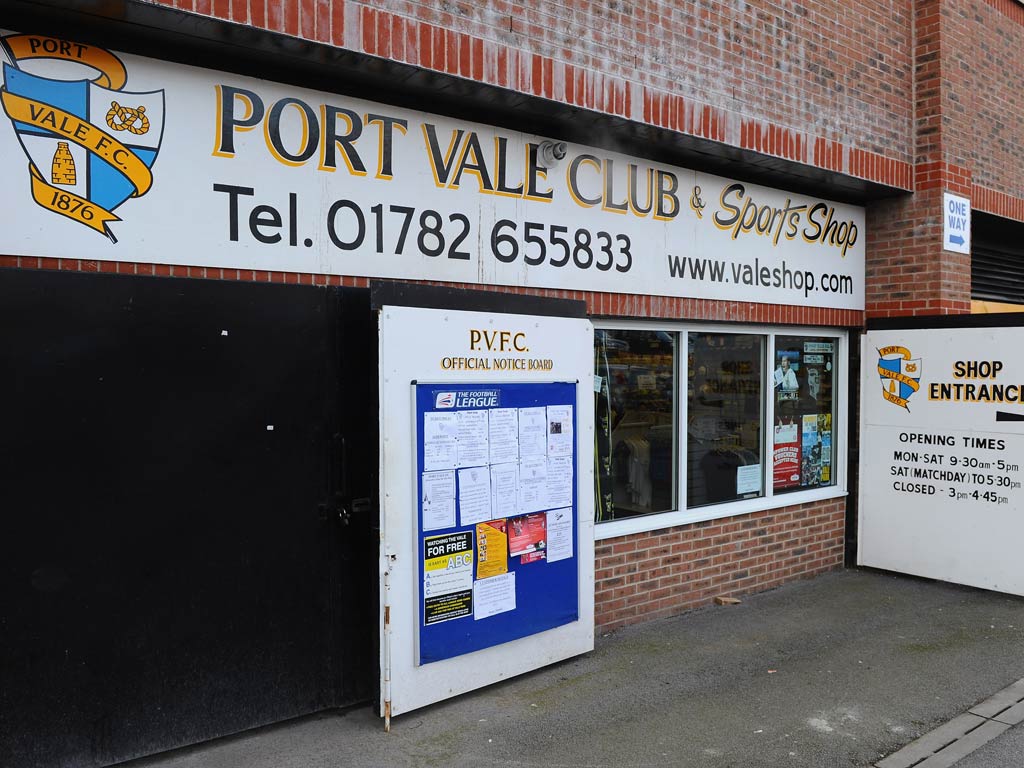 A view outside Vale Park, the home of Port Vale