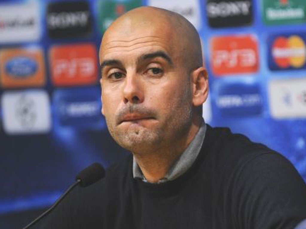 PEP GUARDIOLA: The Barcelona manager warned the ‘job is not yet done’ against Leverkusen