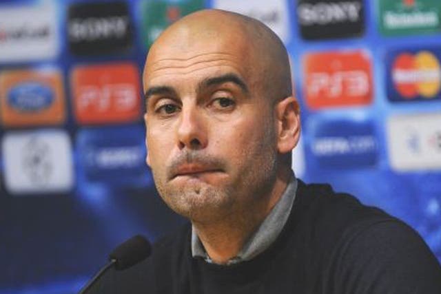 PEP GUARDIOLA: The Barcelona manager warned the ‘job is not yet done’ against Leverkusen