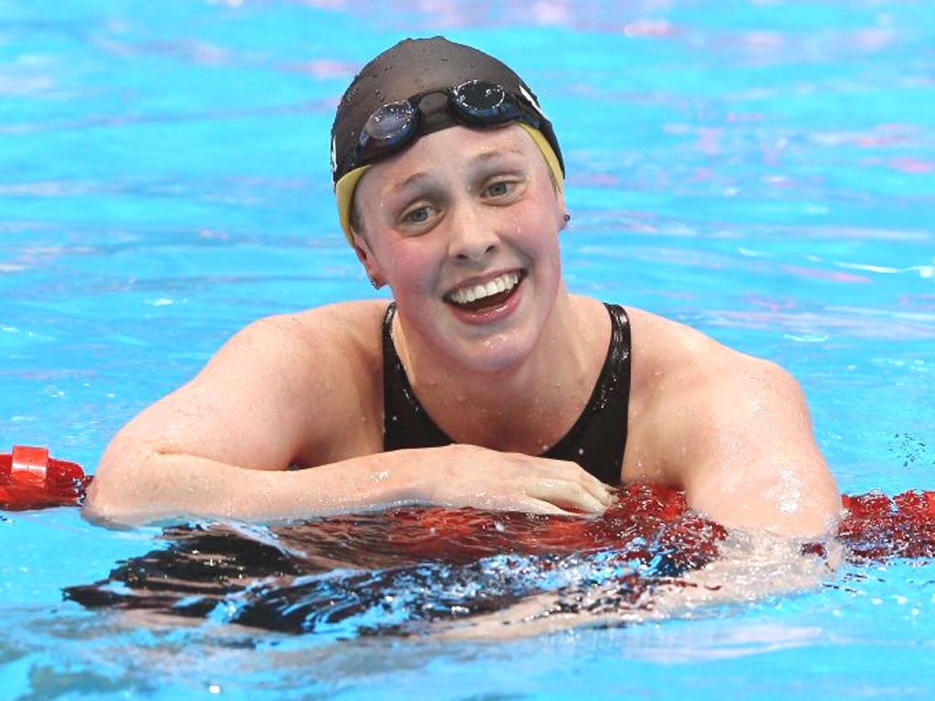 Hannah Miley revels in a second national title in four days after
setting the fastest time of the year in the 200m individual medley