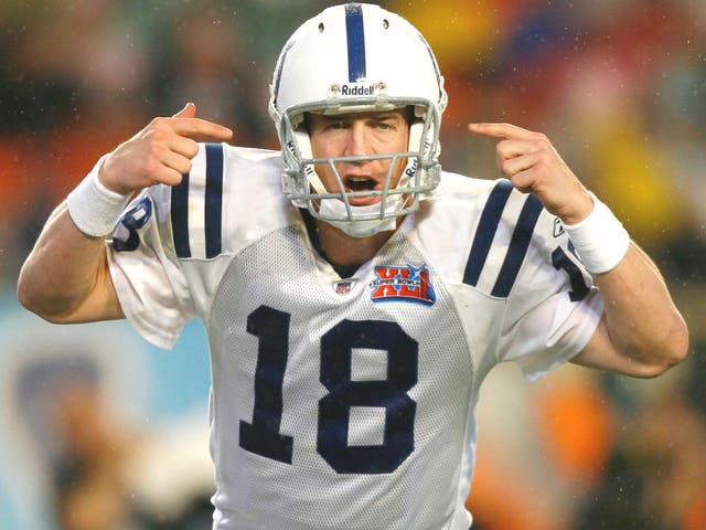 Peyton Manning in action for the Indianapolis Colts. The
quarterback is to be replaced by Andrew Luck