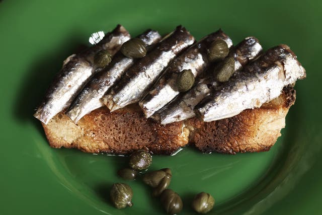 Sardines on toast with capers