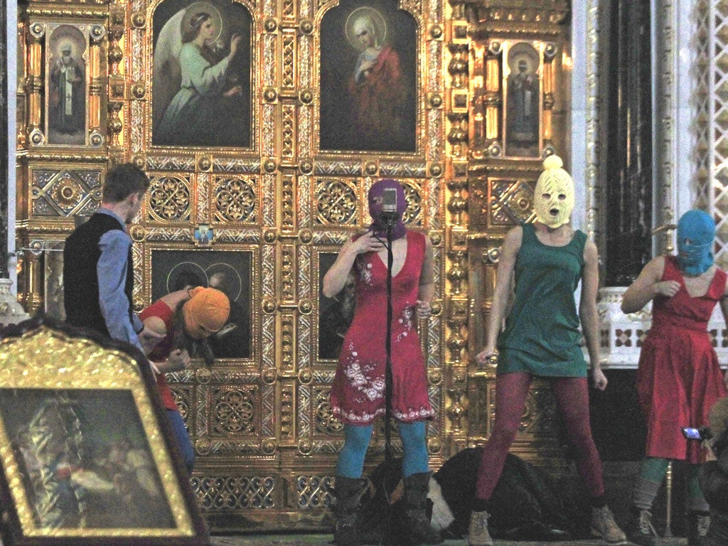 Seven years in jail for performing a punk gig on the altar at
Moscow’s biggest cathedral