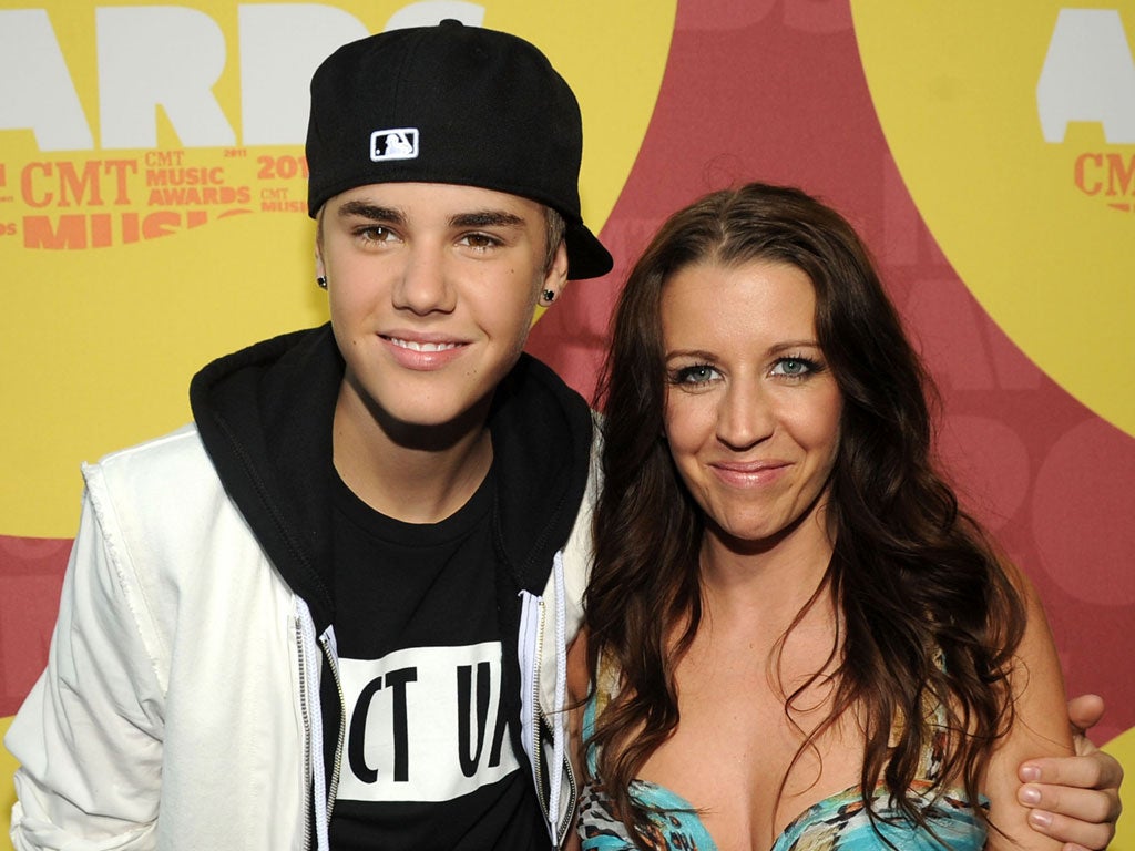 Pop star Justin Bieber and his mother