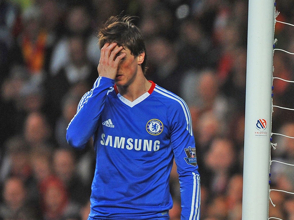 Fernando Torres who has scored 0.1 goals per game for Chelsea